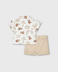 Conjunto Bermuda Animales Beige Losan Safari