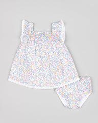 Vestido Pecho Resorte Estampado Flores