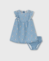 Vestido Denim Flores Losan