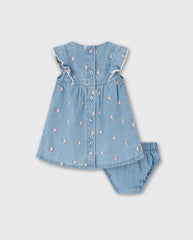 Vestido Denim Flores Losan Primavera