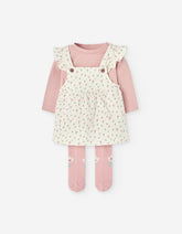 Conjunto de vestido con medias Losan color rosa para bebé – vista frontal