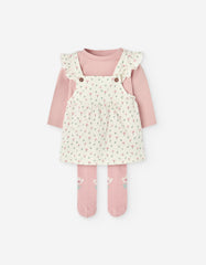 Conjunto de vestido con medias Losan color rosa para bebé – vista frontal
