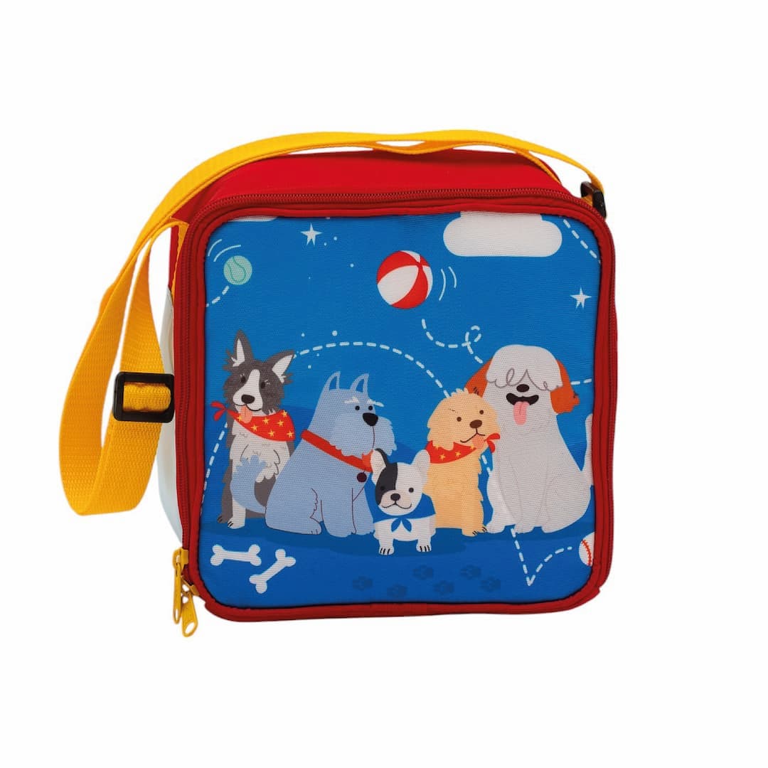 Lonchera Cuadrada Para Niños Impermeable Perritos
