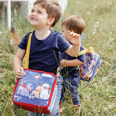 Lonchera Cuadrada Para Niños Impermeable Perritos Estilo