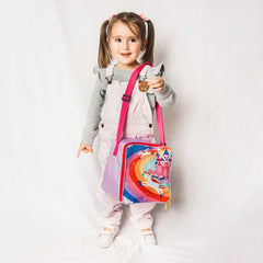 Lonchera Cuadrada Para Niños Impermeable Arcoiris Modelo