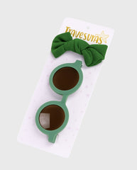 Set Gafas Circular con Balaca Verde