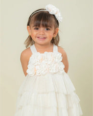 Body Voz Tul Flores Beige Elegante