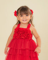 Body Voz Tul Flores Rojo