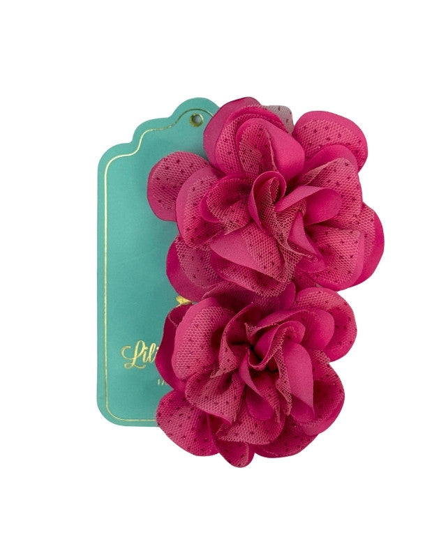 Set 2 Pinzas Flores Tonos Surtido Rosa Girl