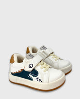 Tenis Velcro Dinosaurio Marfil Miel