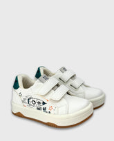 Tenis Velcro Cohete Marfil Verde