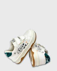 Tenis Velcro Cohete Marfil Verde Astronauta