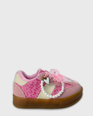 Tenis Moños Animal Print Rosa Fashion