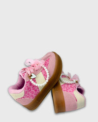 Tenis Moños Animal Print Rosa Coquette