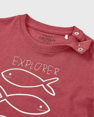 Camiseta Peces Explorer Rojo Losan detalle