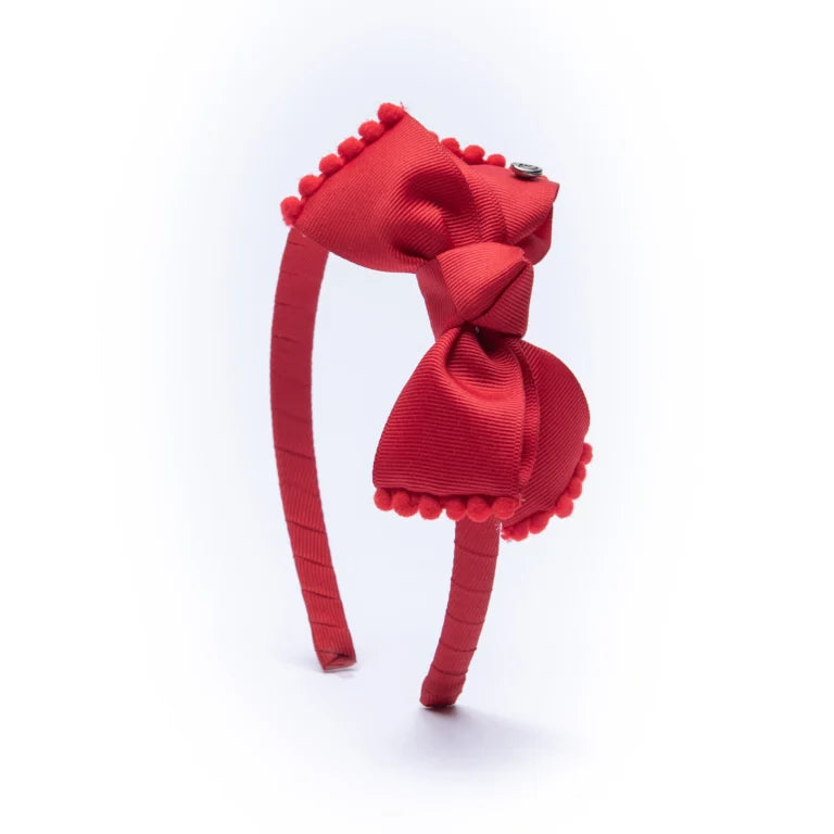 Diadema Moño Bubbles rojo