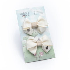 Set Pinzas Sweet Moño crudo