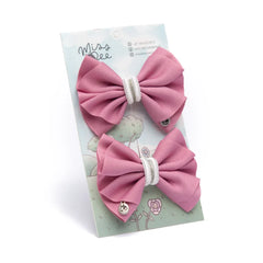 Set Pinzas Moño Whisper Bow mora leche