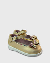 Baletas Moño Brillo Champagne