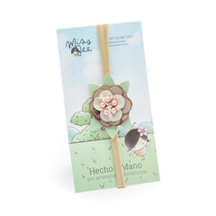 Balaca Elástico Dewdrop Perla Flor CAFE