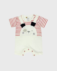 Mameluco Bordado Dog Rayas Rojo