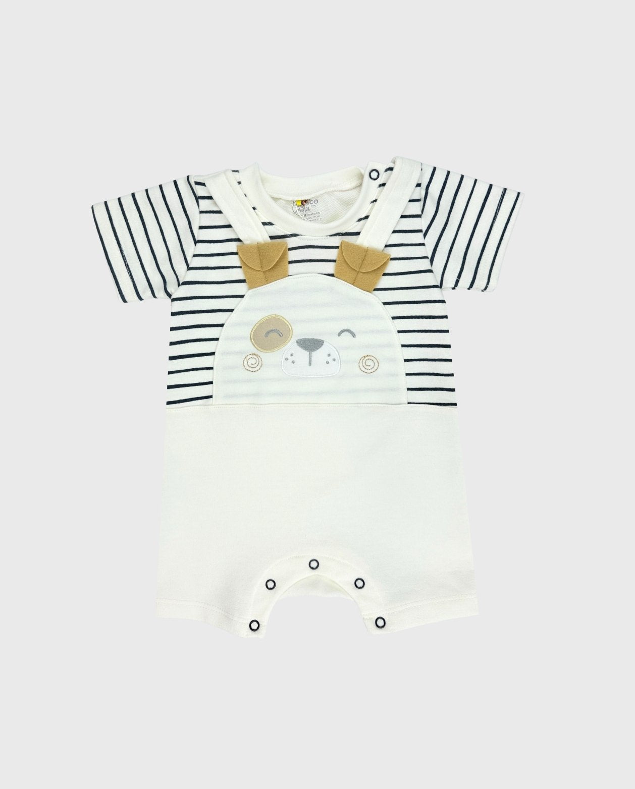 Mameluco Bordado Dog Rayas Navy