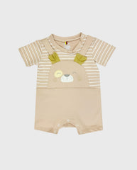 Mameluco Bordado Dog Rayas Café