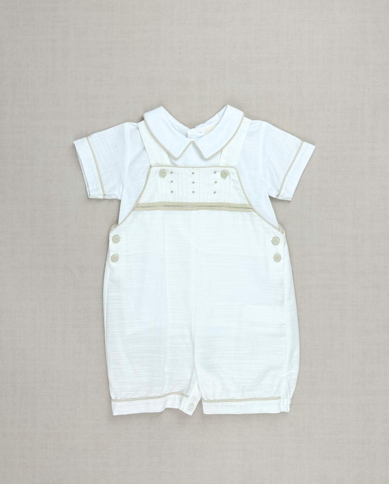 Conjunto Bebé Ceremonia Mameluco Bordado Beige