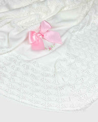 Manta Hilo Con Lazo Rosa Lubilú Detalle