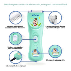 Máquina Corte De Cabello Recargable Bebé Detalles