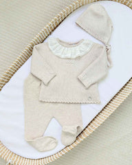Primer Dia Tricot Beige Cuello Volante