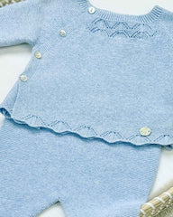 Primer Día Tricot Botones Azul Blue