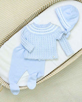 Primer Día Tricot Rayas Azul