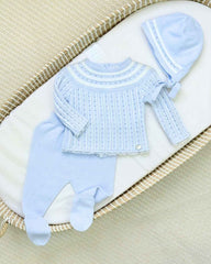 Primer Día Tricot Rayas Azul