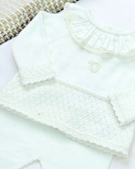 Primer Dia Tricot Cuello Encaje Blanco Martin Aranda Algodón