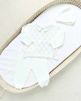 Primer Día Tricot Rombos Blanco Martin Aranda