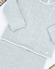 Primer Día Tricot Trenzado Gris Martín Aranda Niños