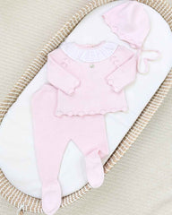 Conjunto Tricot Cuello Rosa Primer Dia