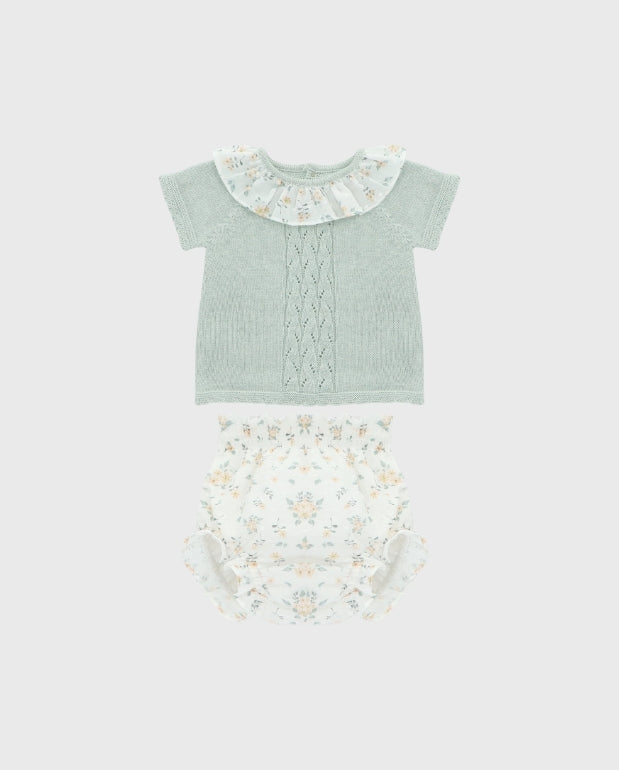 Conjunto Combinado Tricot Verde Marín Aranda