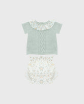 Conjunto Combinado Tricot Verde Marín Aranda