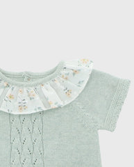 Conjunto Combinado Tricot Verde Marín Aranda detalle