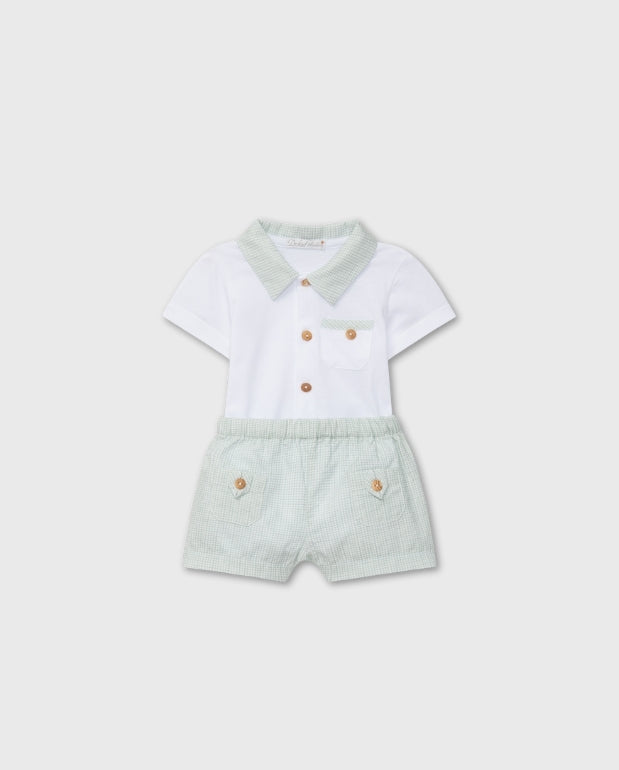 Conjunto Bermuda Cuadros Verde Dr.kid
