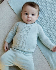 Primer Dia Tricot Trenzado Verde Martin Aranda bebe
