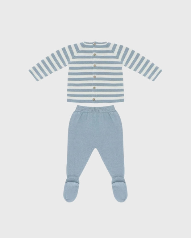 Primer Dia Tricot Rayas Azul Martin Aranda diseño