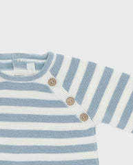 Primer Dia Tricot Rayas Azul Martin Aranda detalle