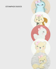 Semanario 18 Piezas Animales Rosa Estampados