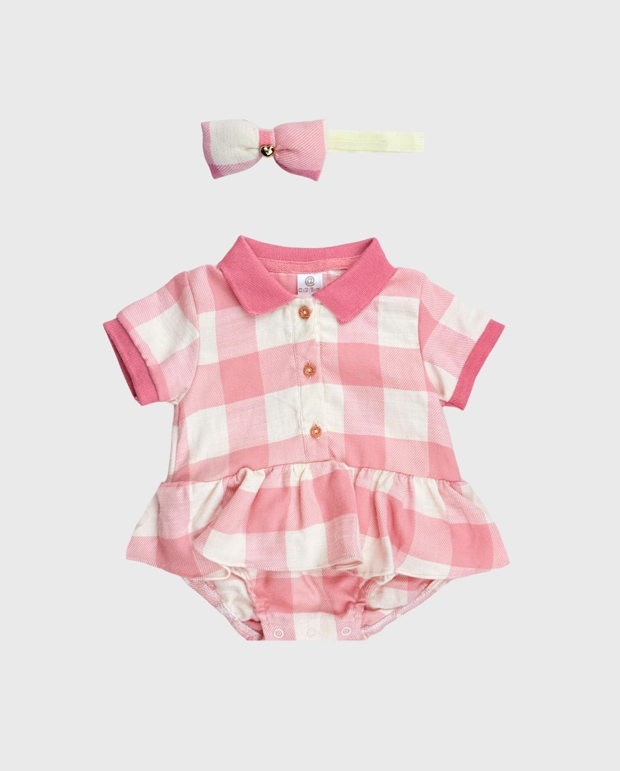 Body Con Balaca Cuadros Frambuesa