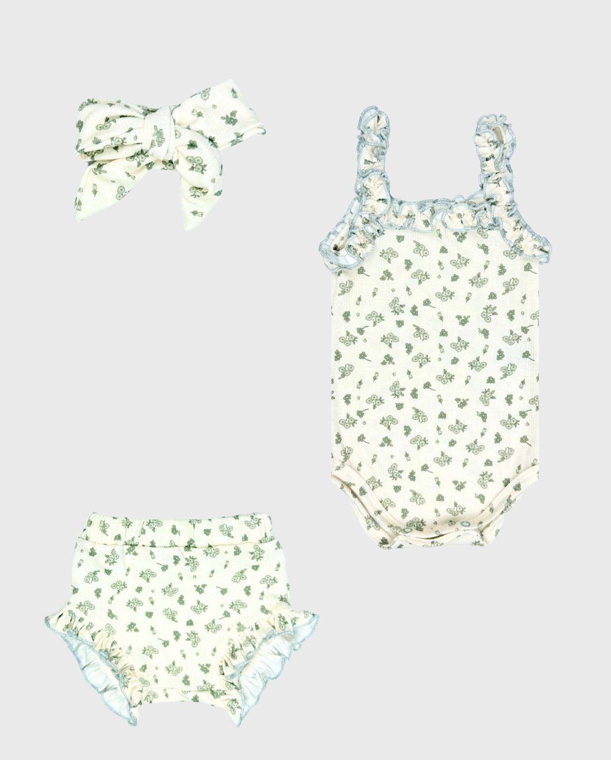 Body Con Balaca y Panty Verde