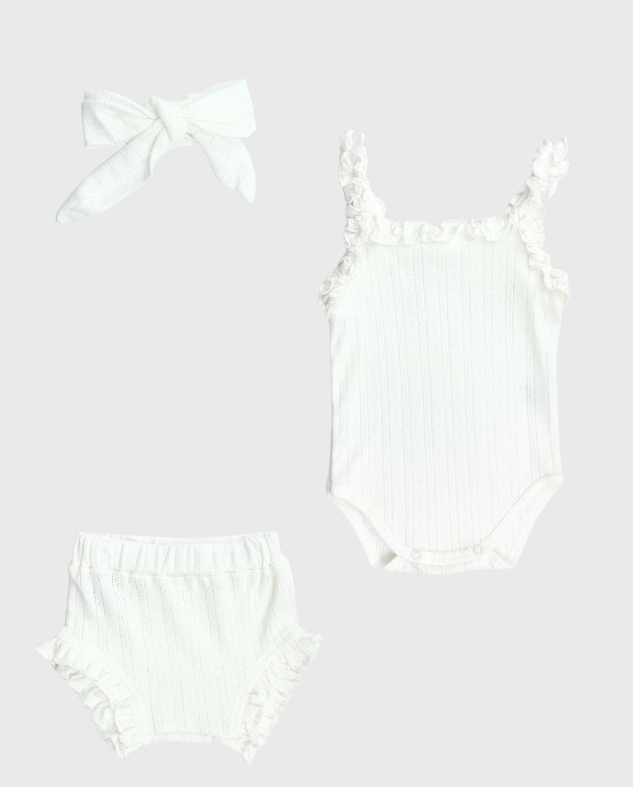 Body Con Balaca y Panty Blanco