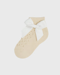 Media Tobillera Moño Surtido Beige